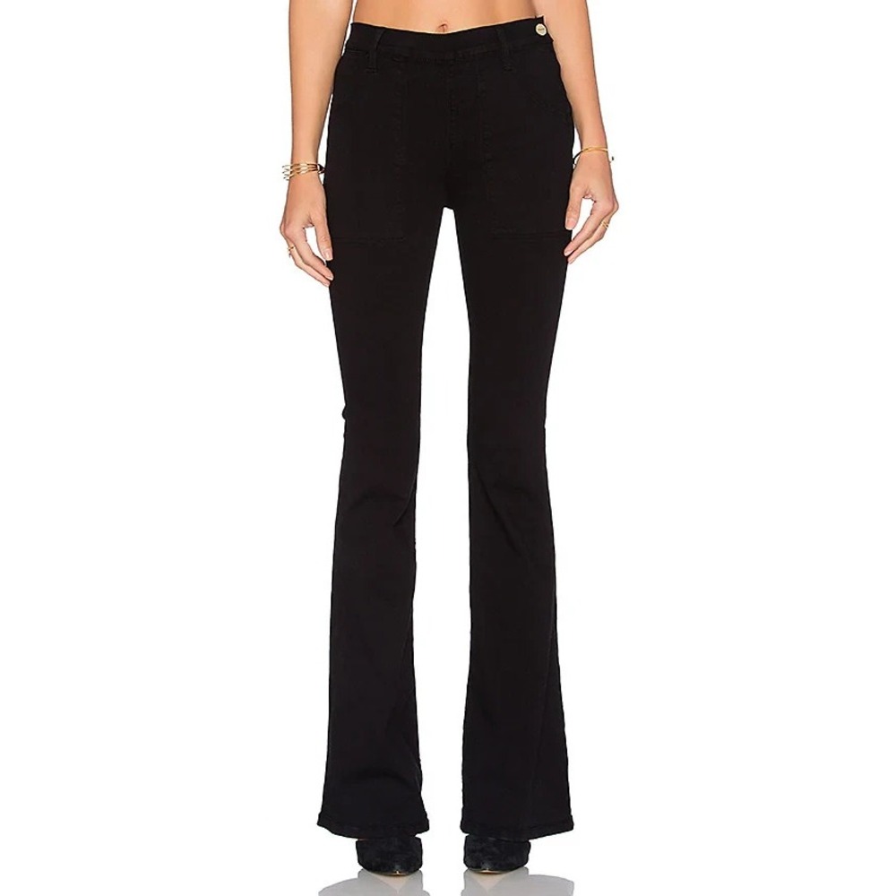 FRAME Denim Le Flare De Francoise in Film Noir Women 25 Exposed‎ Side Zipper USA